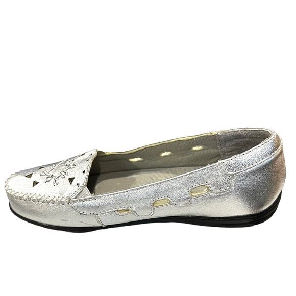 DR Scholls double air cushion insole silver metallic leather uppers size 9 - Picture 4 of 9